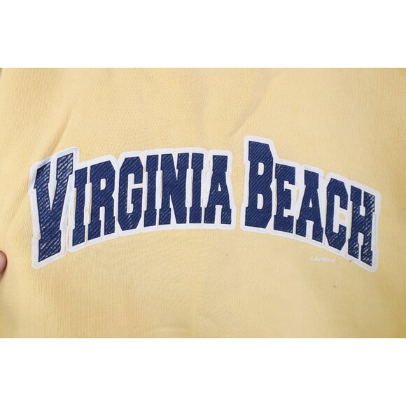 Vtg 90s Streetwear Womens Large Distressed Pigment Dye Virginia Beach Sweatshirt - Picture 4 of 16